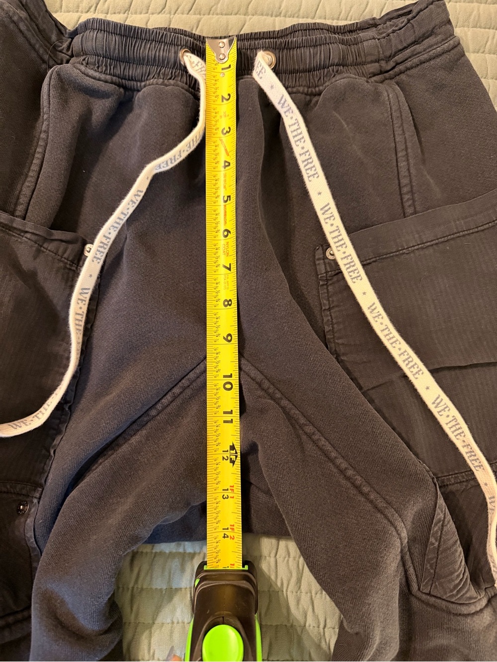We The Free Jet Set Knit Pull-On Black Drawstring Pants with White Logo Ties - Picture 11 of 13